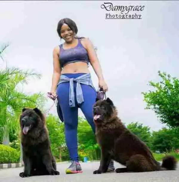 Actress Empress Njamah Rocks Crop Top In Photoshoot With Her Dogs
